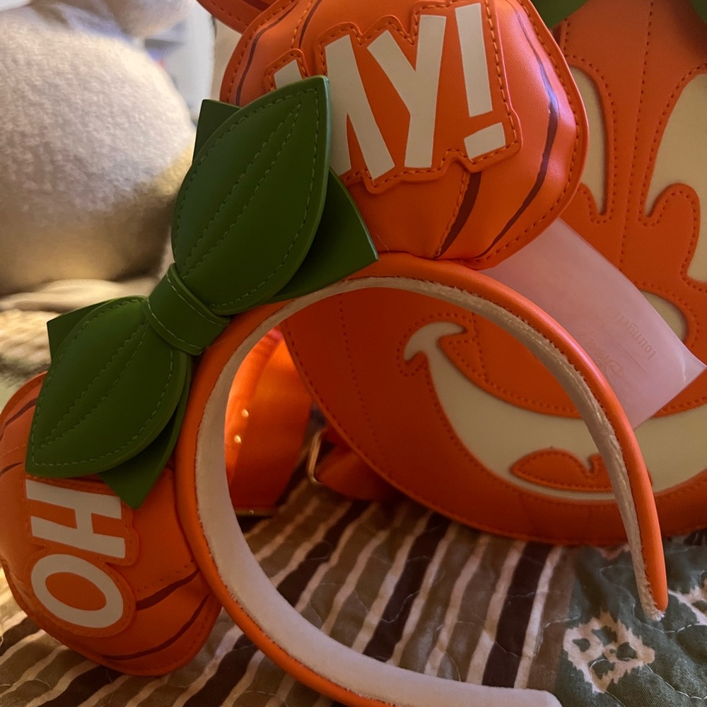 Playful Pumpkin Backpack and matching Mickey Ears - Picture 2 of 5